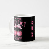 Mug Coquette Cherries personnalisées "One Sweet Teache (Devant gauche)