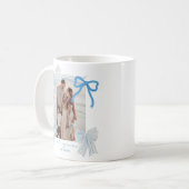 Mug Coquette-core Blue Bows 2 Photos Noël (Devant gauche)