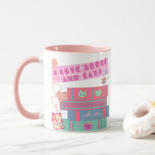Mug Coquette de livres - J'aime les livres et les chat