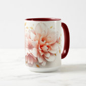 Mug Coquette de Luxe Rococo Fleur de Coeur Rose (Devant droit)