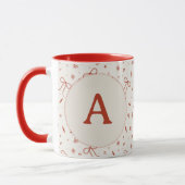 Mug Coquette Festive Initiale Personnalisée Joyeux Noë (Gauche)