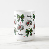 Mug Coquette florale de Noël personnalisée pour les fe (Centre)