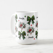 Mug Coquette florale de Noël personnalisée pour les fe (Devant gauche)