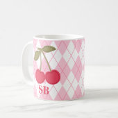 Mug Coquette Personnalisé Jacquard Pink Cherry (Devant gauche)
