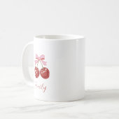 Mug Coquette personnalisée Nom de la boîte de cerise (Devant gauche)