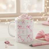 Mug Coquette Pink Bow Preppy Girly Monogram