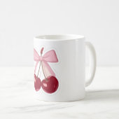 Mug  Coquette Pink Bow & Red Cherry Aesthetic Coffee M (Devant droit)