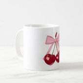 Mug  Coquette Pink Bow & Red Cherry Aesthetic Coffee M (Devant gauche)