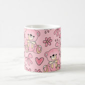 Mug Coquette Pink Teddy Bear Seamless Pattern (Centre)