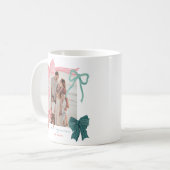 Mug Coquette Red Green Bows 2 Photos Noël Holiday (Devant gauche)
