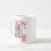 Mug Coquette Red Pink Bows 2 Photos Noël (Devant gauche)