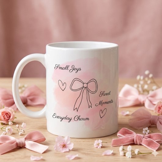 Mug Coquette Rose Aquarelle Personnalisé