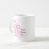 Mug Coquette Rose Aquarelle Personnalisé (Devant gauche)