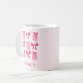 Mug Coquette rose chaud Pickle Jar et Bow Personnalisé (Devant gauche)