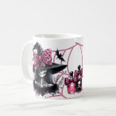 Mug Coquette rose et noire Halloween (Devant gauche)