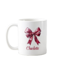 Mug Coquette Rose Fille à la Mode avec Nœud