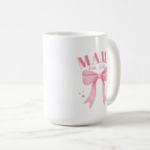Mug Coquette Rose Mama Est. 2025 Fête des mères de la (Devant droit)