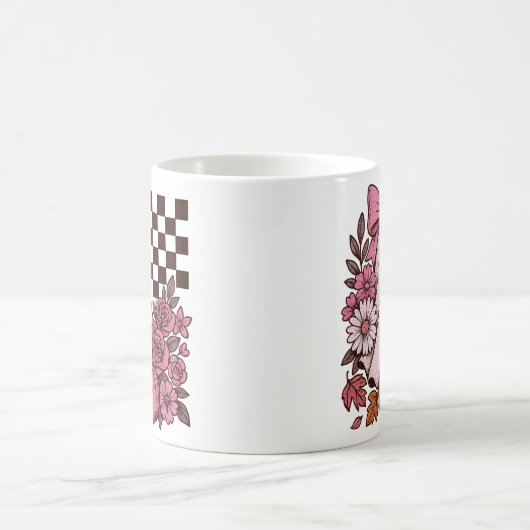 Mug Coquette rose rétro Fille fantôme avec Bow Hallowe (Centre)