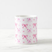 Mug Coquette Rose Ruban Pré-nom Féminin (Centre)