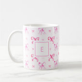 Mug Coquette Rose Ruban Pré-nom Féminin (Gauche)