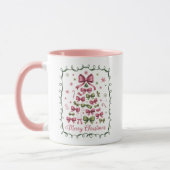 Mug Coquette rose sapin de Noël Girly tendance Noël (Gauche)