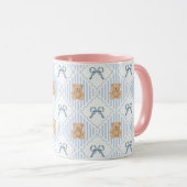 Mug Coquette Teddy Bear & Ribbon Bow Pattern (Devant droit)