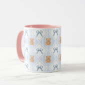 Mug Coquette Teddy Bear & Ribbon Bow Pattern (Devant gauche)