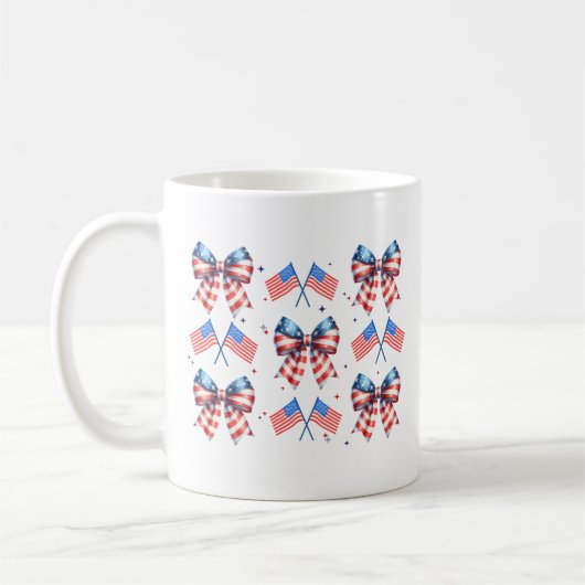Mug Coquette, usa, rouge, blanc, bleu, 4 juillet migno (Gauche)