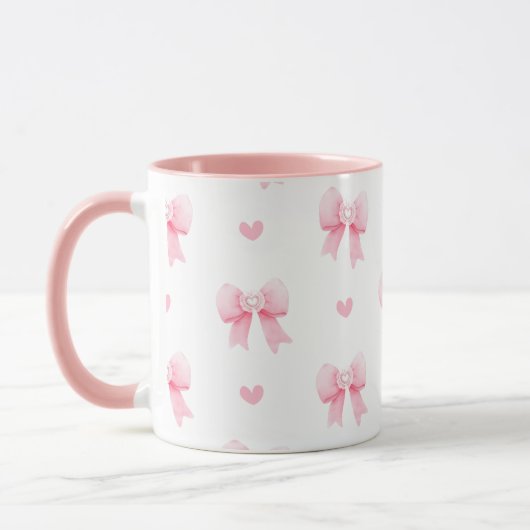 Mug Coquette Vaches et Coeurs Roses (Gauche)