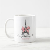 Mug Coquette Voyage de fille Tour Eiffel & Bow rose Pe (Gauche)