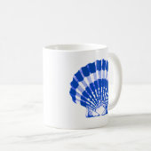 Mug Coquillage - bleu cobalt et blanc (Devant droit)