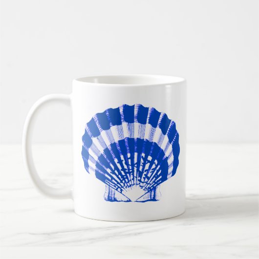 Mug Coquillage - bleu cobalt et blanc (Gauche)