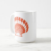 Mug Coquillage - corail orange et blanc (Devant gauche)
