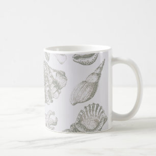 Mug Coquillage gris sauge doux croquis Antique Nature
