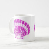 Mug Coquillage - orchidée et blanc (Devant gauche)