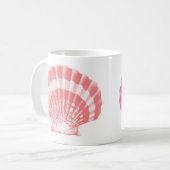 Mug Coquillage - rose corail et blanc (Devant gauche)