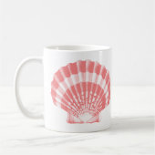 Mug Coquillage - rose corail et blanc (Gauche)