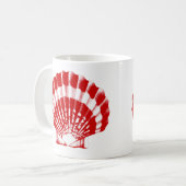Mug Coquillage - rouge profond et blanc (Devant gauche)