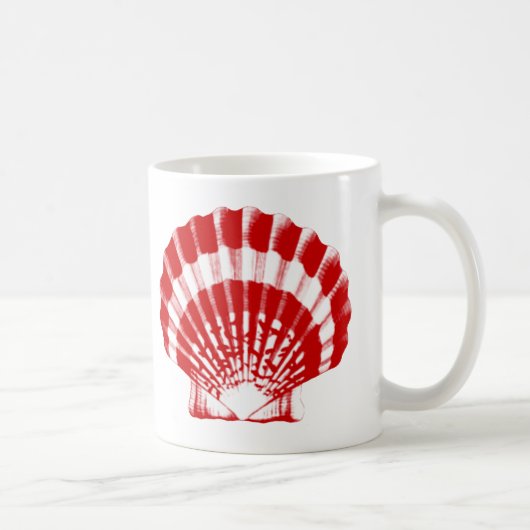 Mug Coquillage - rouge profond et blanc (Droite)