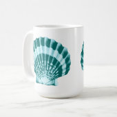 Mug Coquillage - Tons bleu turquoise (Devant gauche)