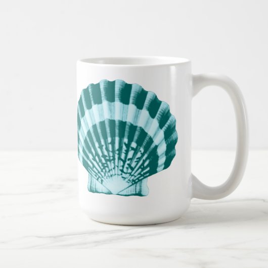 Mug Coquillage - Tons bleu turquoise (Droite)