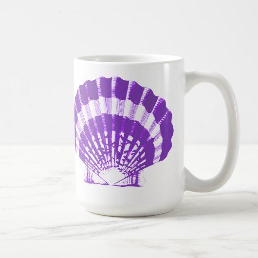 Mug Coquillage - violet et blanc (Droite)