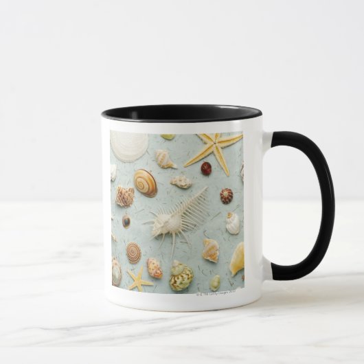Mug Coquillages assortis sur l'arrière - plan bleu (Droite)