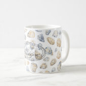 Mug Coquillages Bleus de Plage (Devant droit)