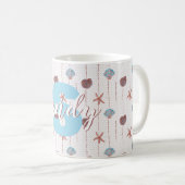 Mug Coquillages d'aquarelle personnalisés (Devant droit)