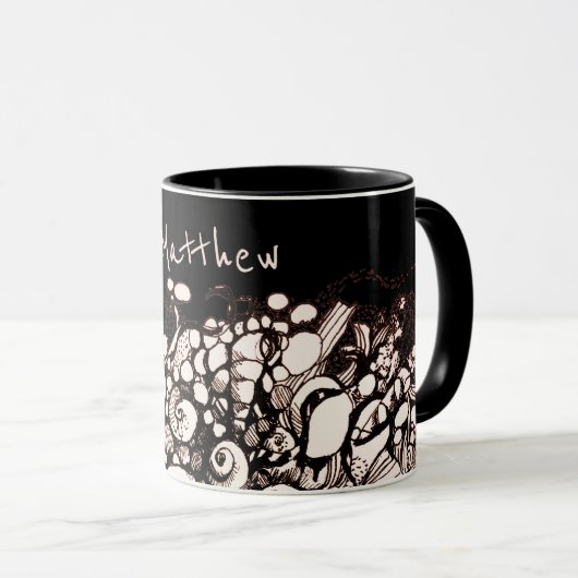 Mug coquillages et galets os chine muqueuse (Devant droit)