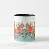 Mug Coquillages orange sur peinture d'aquarelle de pla (Centre)