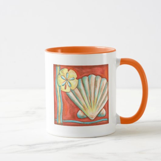 Mug Coquillages Rustiques Orange (Droite)
