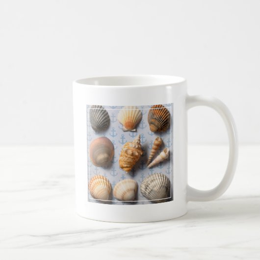 Mug Coquillages sur le contexte d'Ancre (Droite)