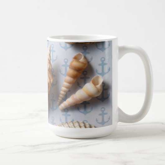 Mug Coquillages sur le contexte d'Ancre (Droite)